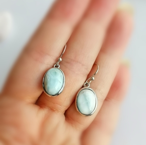 Nwt larimar earrings in Sterling Silver - Picture 3 of 6